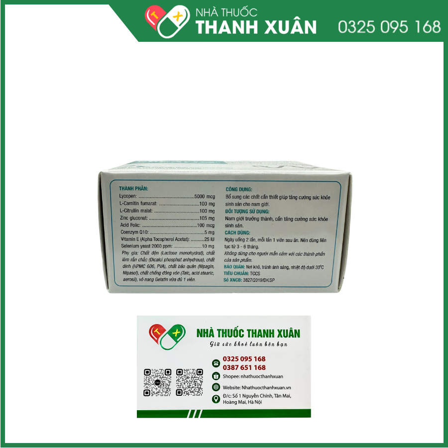 SPERMQ PLUS Giúp tăng số lượng và chất lượng tinh trùng